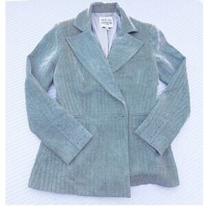 Alexia Admor Tweed Houndstooth Chevron Patterned SIngle Button Blazer Jacket SZ4